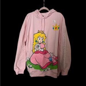 Playful Pink Princess Peach Graphic Hoodie